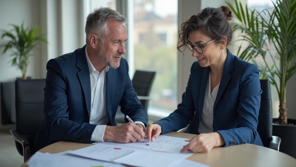 Финансовый консультант обсуждает стратегию долгосрочного накопления с клиентом