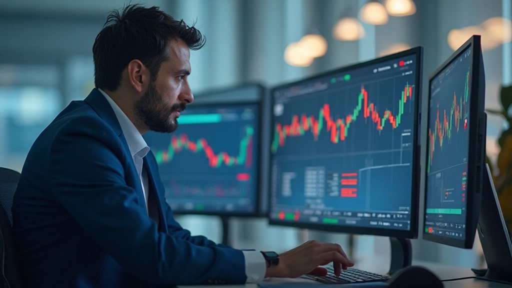 Аналитик изучает данные казахстанского финансового рынка на мониторе