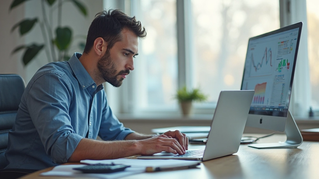 Профессиональный анализ финансовых данных за письменным столом с графиками